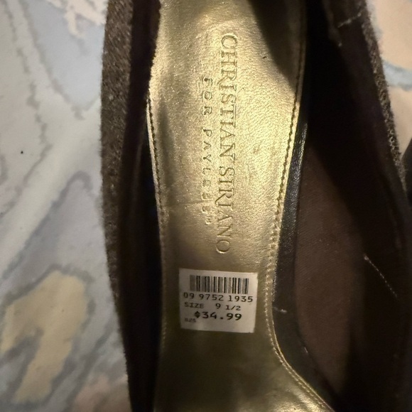 Christian Siriano Brown Peep-Toe Heels with Bow Detail - Picture 2 of 4